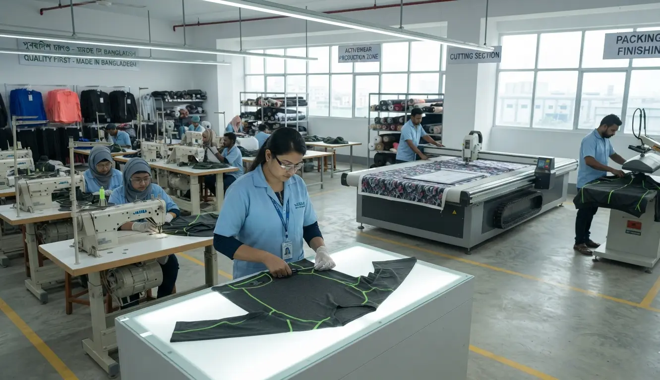 activewear & sportswear manufacturing in bangladesh — sewing, cutting, finishing, QC